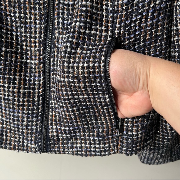 NWT Addition Elle Asymmetric Zip Up Jacket with Collar Size 18 tweed - Picture 9 of 12